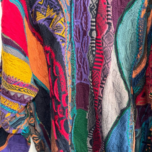 Vintage Coogi Australia 3D Bold colorful Sweater Mens L Biggie Smalls Cosby 90’s - Picture 3 of 8